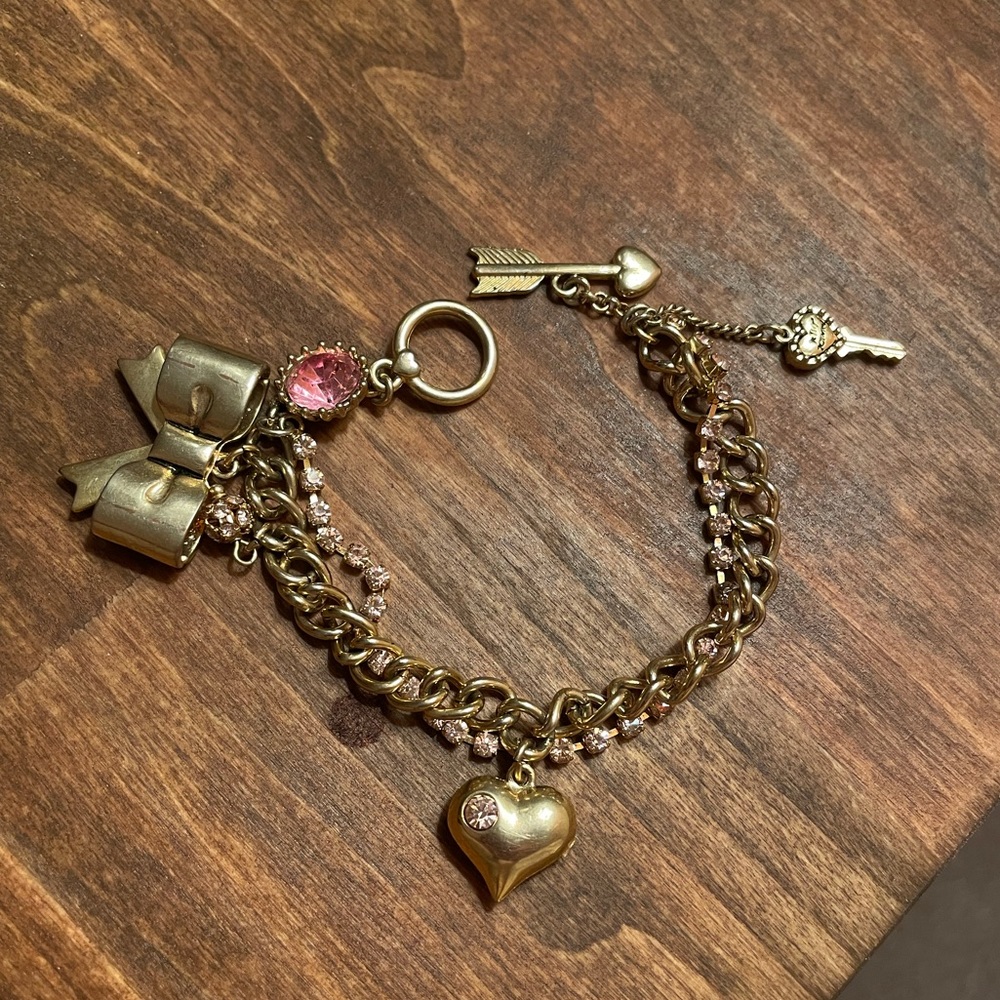 Betsy Johnson Gold Charm Bracelet